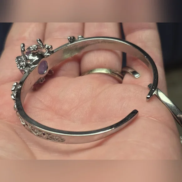 Amethyst Dragonfly Fidget Bangle Bracelet – Adjustable Spinner Cuff - Picture 5 of 5